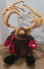 Dan Dee Xmas Reindeer Animated Plush Jingle Bells Musical Stuffed Animal