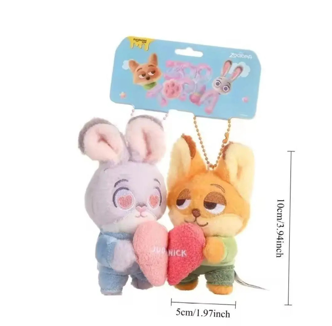 Overseas Exclusive Zootopia Couple Plush Keychain Judy & Nick | eBay