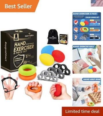 Eco-Friendly Grip Strengthening Kit - 8 Piece for Physical Therapy & Sports