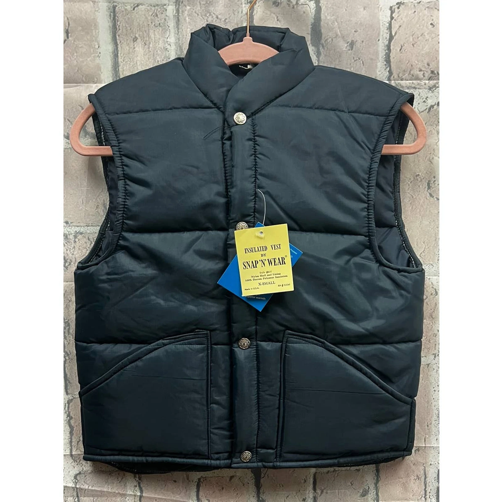 Vintage Snap N Wear Navy Blue Puffer Insulated Vest Mens Size XS
Opens in a new window or tab
