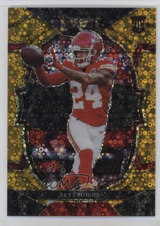 2022 Panini Select Concourse Gold Disco Prizm 2/10 Skyy Moore #21 Rookie RC 19fe