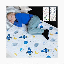 Hygge Sheets Potty Training Bed Mat for Kids, Multicolor Space Theme