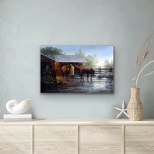 "Western Cowboy  "     Canvas Wall Art Picture Print