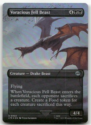 Voracious Fell Beast (Borderless) #422 (Foil) LP Lord of the Rings LTR Magic MTG