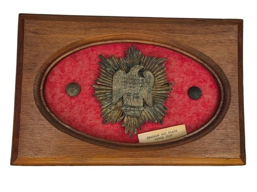 EXCAVATED CIVIL WAR RELIC DRAGOON HAT BADGE AND DRAGOON BUTTONS FROM GRAND ECORE