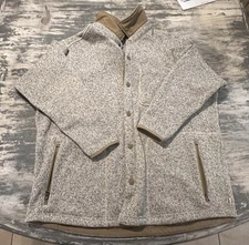 Duluth Trading Co Cobblestone Heather Sweater Fleece Shirt Jac Sz XL