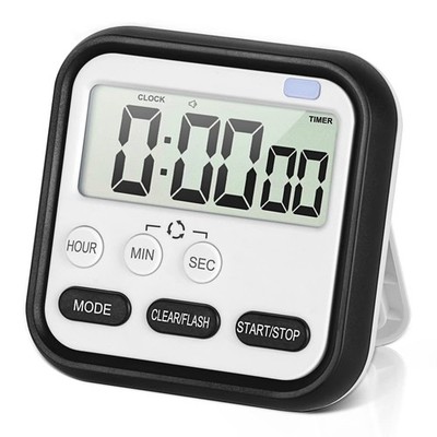 Küchentimer, digitaler visueller Timer 24 Stunden Magnetuhr Einheitsgröße, schwarz 