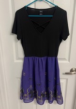Disney Dress Aladdin Princess Jasmine Dress S Purple Black Gold Flower