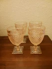 Anchor Hocking Pink Miss America Depression Glass Water Goblets, Set of 4
