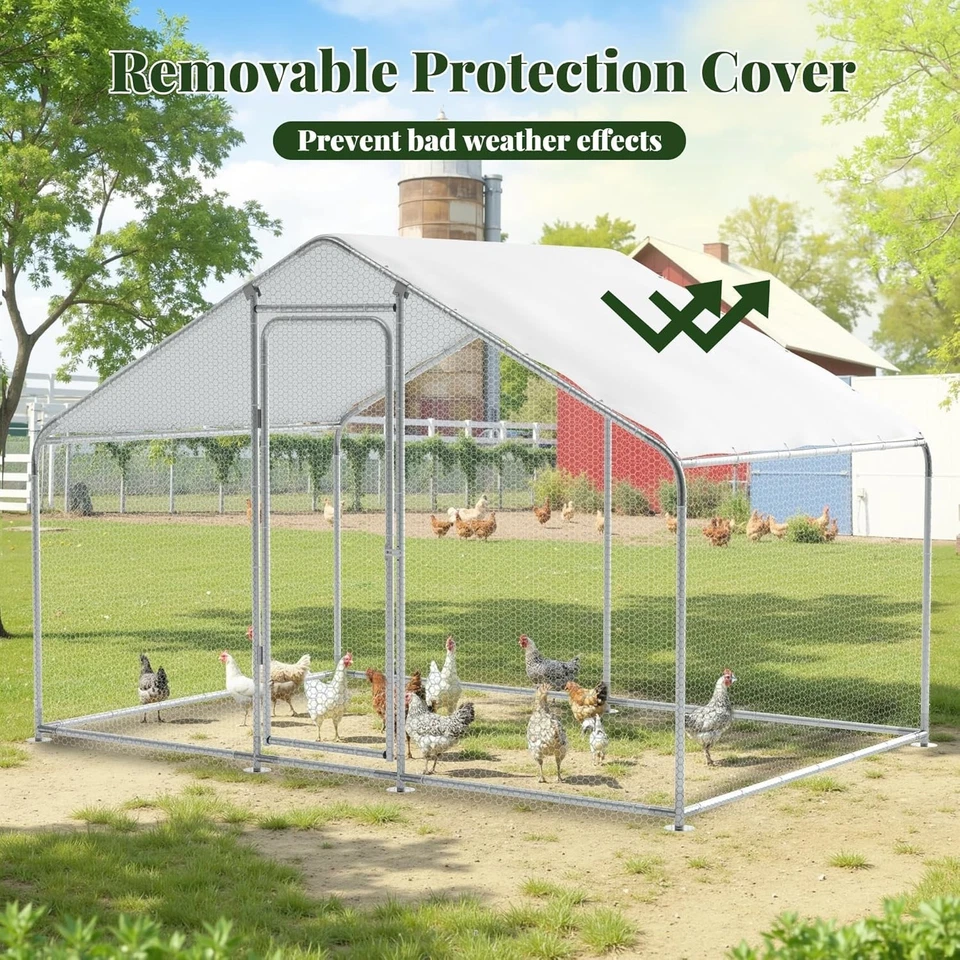 Gallinero para 15-20 pollos corral grande para correr jaula de alta resistencia Foto 3 de 4