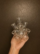 Clear Glass Multi-Bud Vase Cluster, 5 Openings, Decorative Freestanding