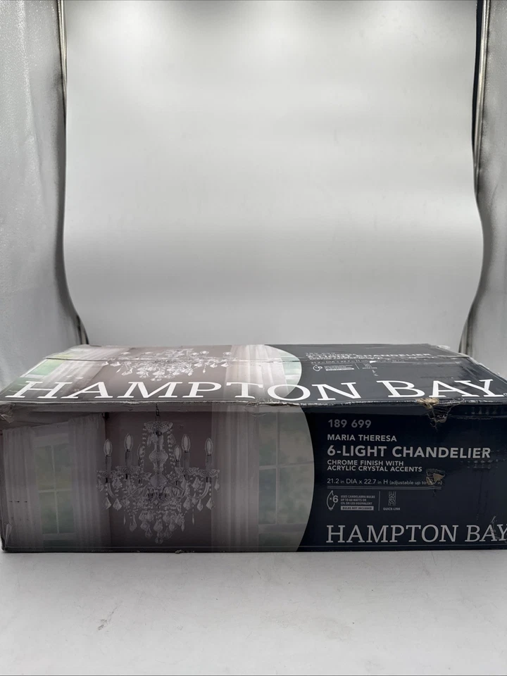 Hampton Bay Maria Theresa 6-Light Chrome w/ Clear Acrylic Chandelier HM-21022402 - Image 3 of 3