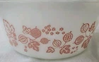Vintage Pyrex Pink Gooseberry 472 1 1/2 pt Round Casserole Dish Chipped Lid