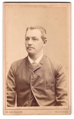 Photograph Fr. Neumayer, Munich, Christophstr. 4, man in suit with top lips 