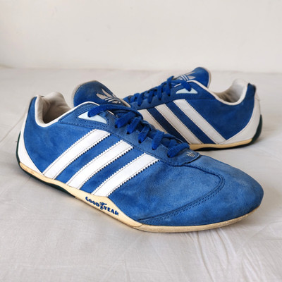 Adidas Adi Racer Low Goodyear Sneaker UK 8 blau weiß 2008 Wildleder Schuhe (675001)