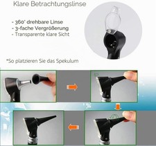 Mini-Otoskop Mit Kaltlicht – Für Veterinär- & HNO-Untersuchungen, Schwarz, Slite Tech Instruments