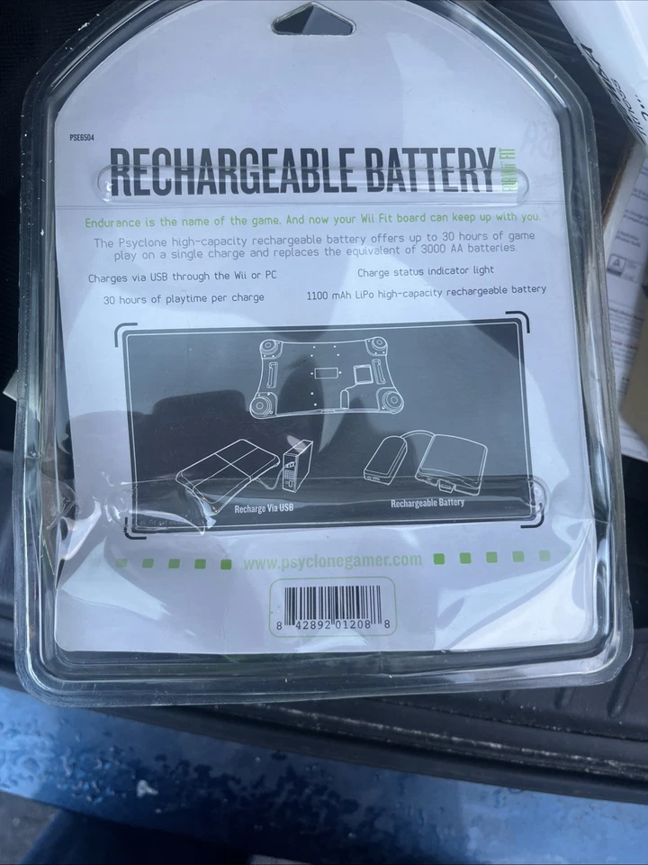 Wii Fit Rechargeable Battery Psyclone Essentials #PSE6504 NEW - Image 2 of 2