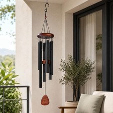Carillon Aluminium 6 Tubes Ton Profond Métal Grand pour Jardin Extérieur Usage