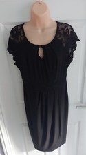 Smart Joanna Hope women Black Dress lace party shift stretchy dress Size 12