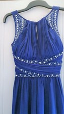 Quiz maxi long prom/bridesmaid blue chiffon dress, size 10