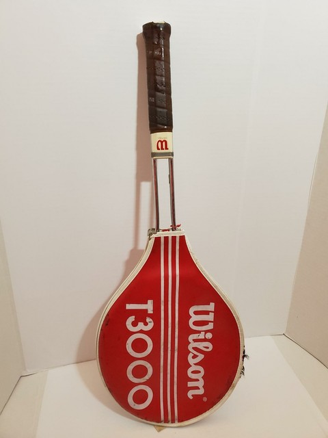 Raquette De Tennis Vintage Wilson T3000 Métal - Grip 4 3/8" - Made In USA - Avec Housse
