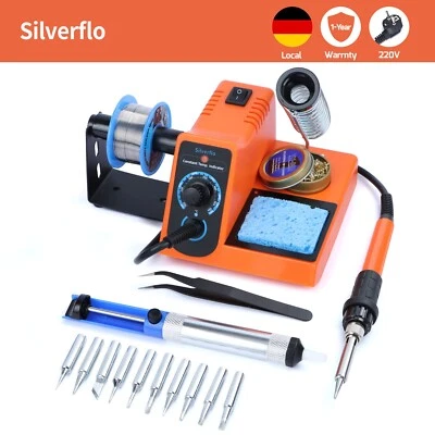 SILVERFLO Digitale Lötstation 60W 450°C regelbar Lötkolben Lötzinn Lötschwamm