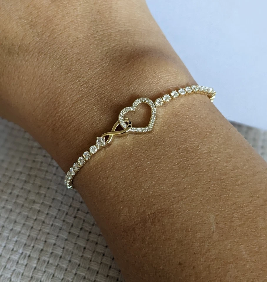 Rhodium Plated Adjustable Ball Bead Slider Bracelet Chain Link Tarnish Resistant - Image 3 of 4