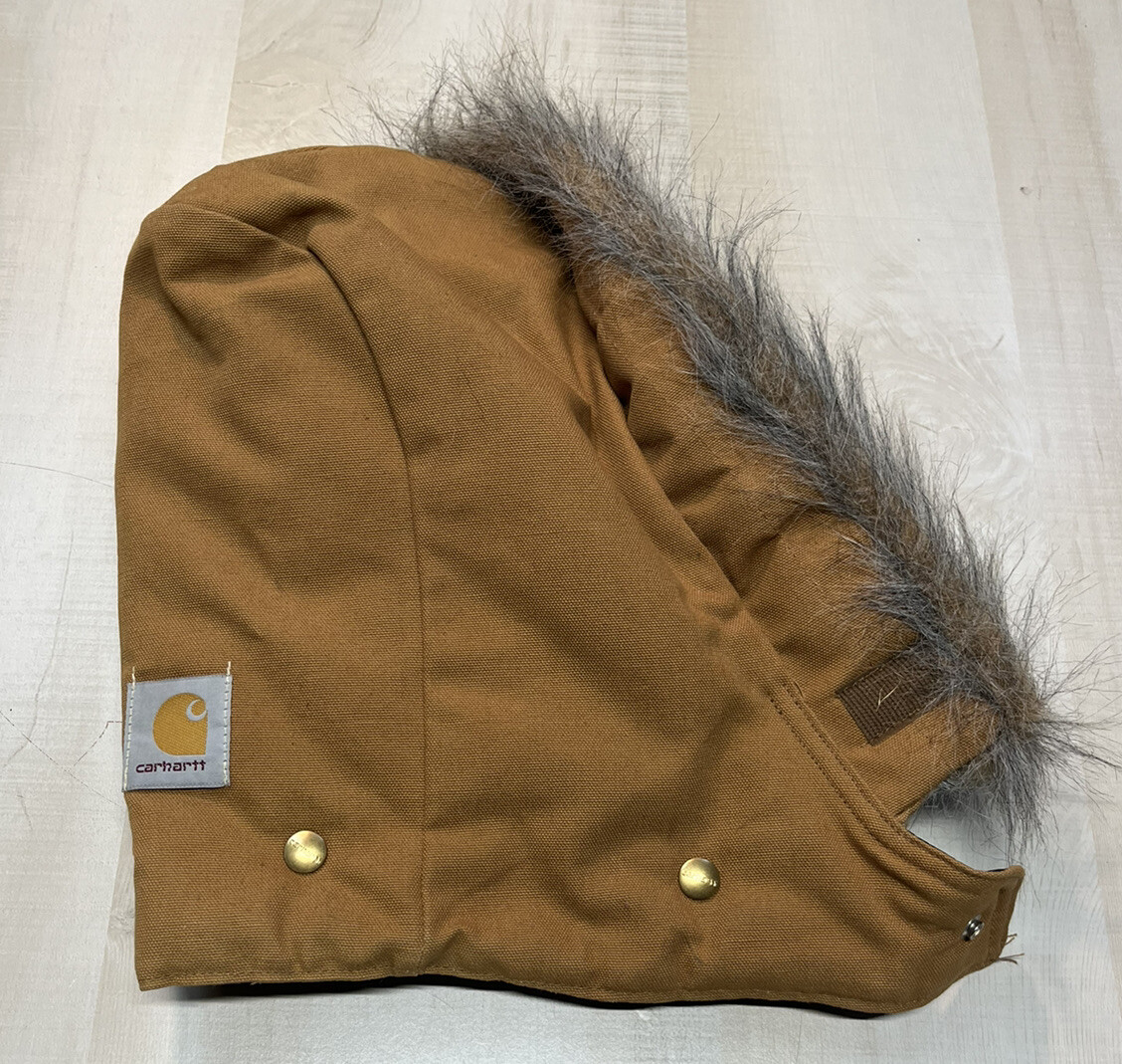 carhartt snap on hood dark brown