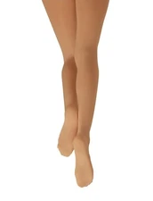 Capezio Hold and Stretch Seamless Footed Tights Large Adult N14 Black and Suntan