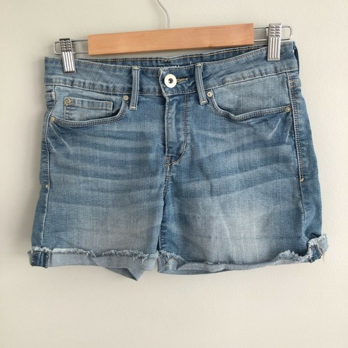 Low Rise Denim Midi Shorts 