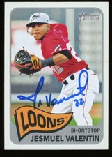 2014 Topps Heritage JESMUEL VALENTIN Signed Card autograph AUTO DODGERS