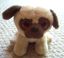 TY Rufus Pug Dog Puppy Big Eyes 6" Tall Seated 2016