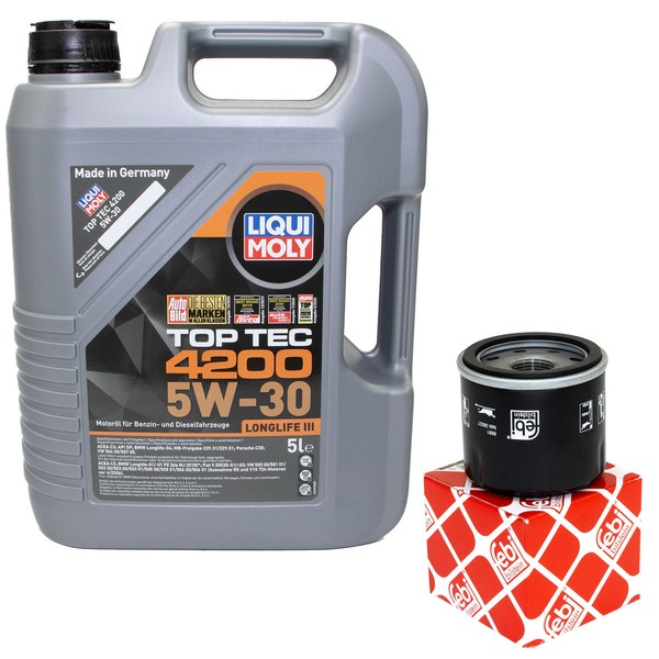 MotoröL Set 5W-30 5 Liter + ÖLfilter 38927 FüR Renault Clio II 1.2 16V 55KW 75PS-image
