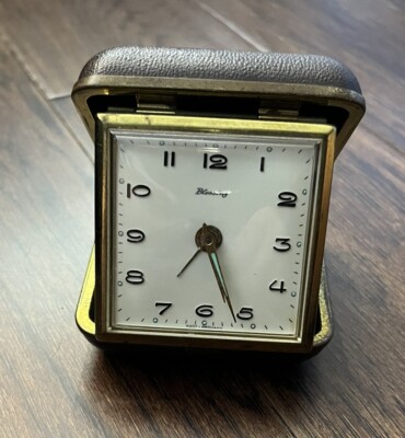 Vintage “Blessing” West Germany Pocket Watch Alarm Clock Gold Tone