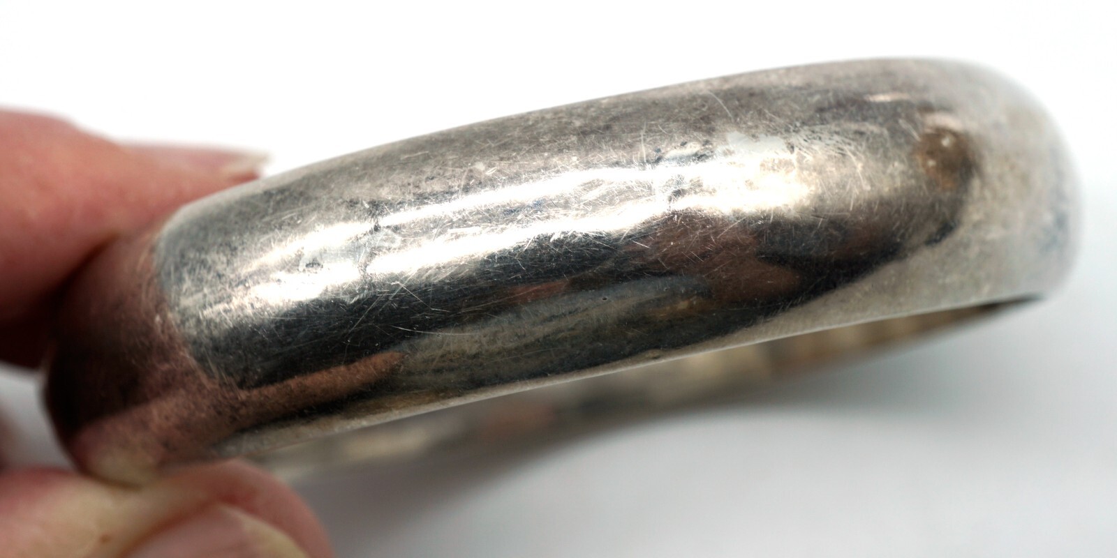 Sterling Silver Hinged Locking Bangle Bracelet We… - image 8