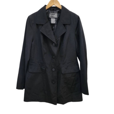 Vintage Cyclone rain jacket black button front size Large