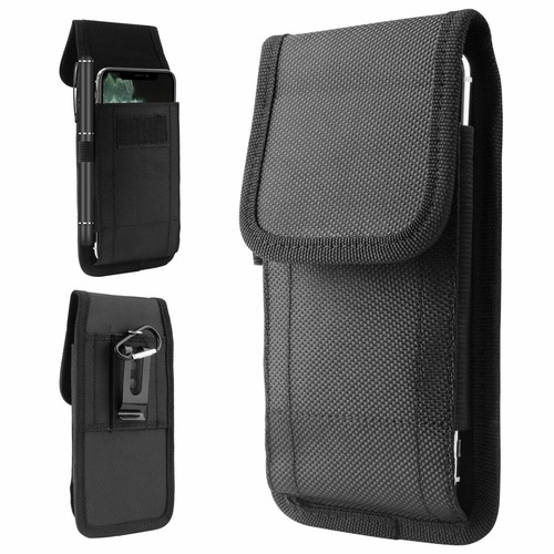 Vertical Cell Phone Pouch Holster w/Metal Belt Clip Loop Rugged Case Carry Cover - Picture 332 of 390