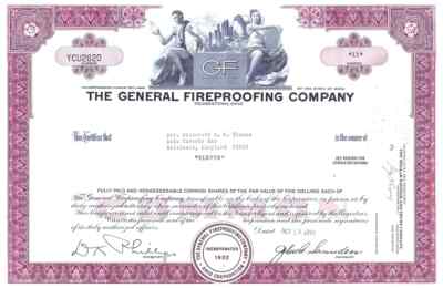 SCARCE 60's GENERAL FIREPROOFING CO. STOCK! BUY 4 GET 4 DIFF COLORS! BEST PRICE!