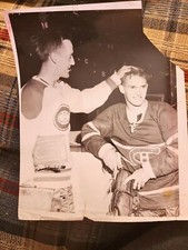 JACQUES PLANTE 1958 NHL GOALIE PHOTO HOCKEY CHARLIE HODGE TYPE 1 LEGEND HHOF OLD