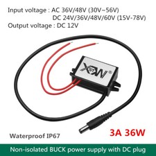 DC15-78V/AC30-56V to 12VDC 3A 36W non-isolated BUCK power converter with DC plug