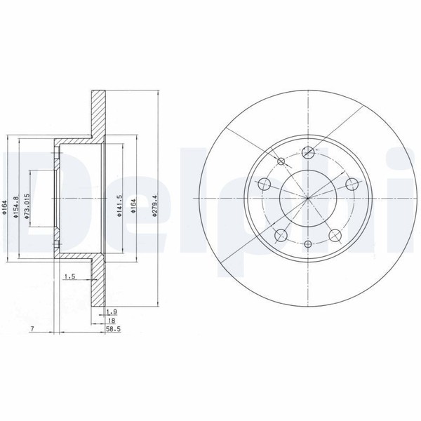 2X Delphi BG2845 Bremsscheibe FüR CitroËN Passend FüR Fiat Peugeot-image