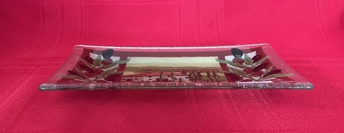 Peggy Karr Glass Art Tray Olive Tuscany Italy Plate Handmade and Signed USA - Picture 10 of 10