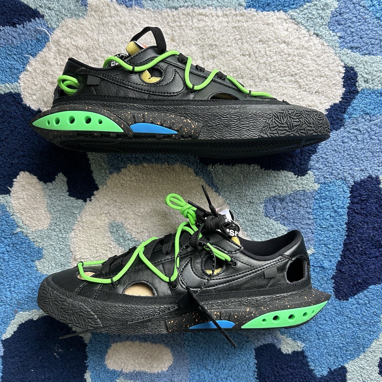 OFF WHITE X NIKE Nike Blazer Low '77 x Off bianco uomo 7 5 nero verde elettro DH7863 001