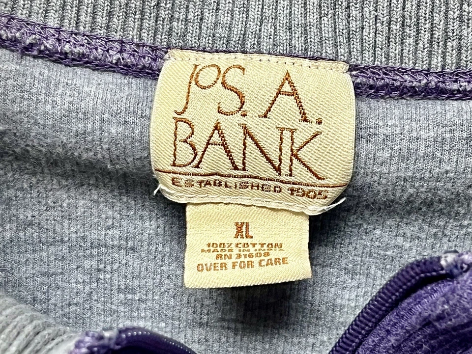 Suéter Jos A Bank Para Hombre Suéter Púrpura 1/4 Cremallera Cuello Simulado Pullover XL Foto 4 de 4