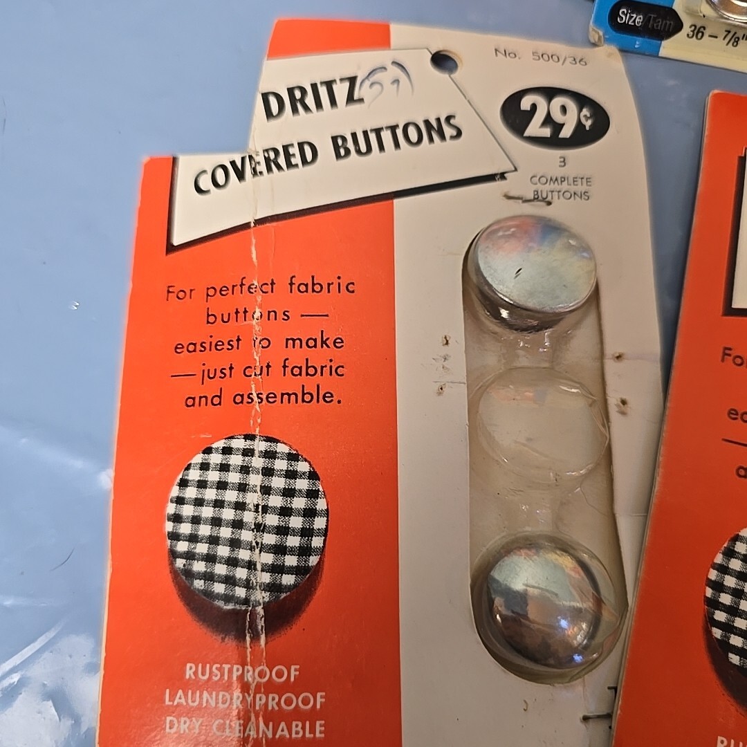 DRITZ Cover Button Kit & Covered Button Sewing Notion Sets LOT of (7)
