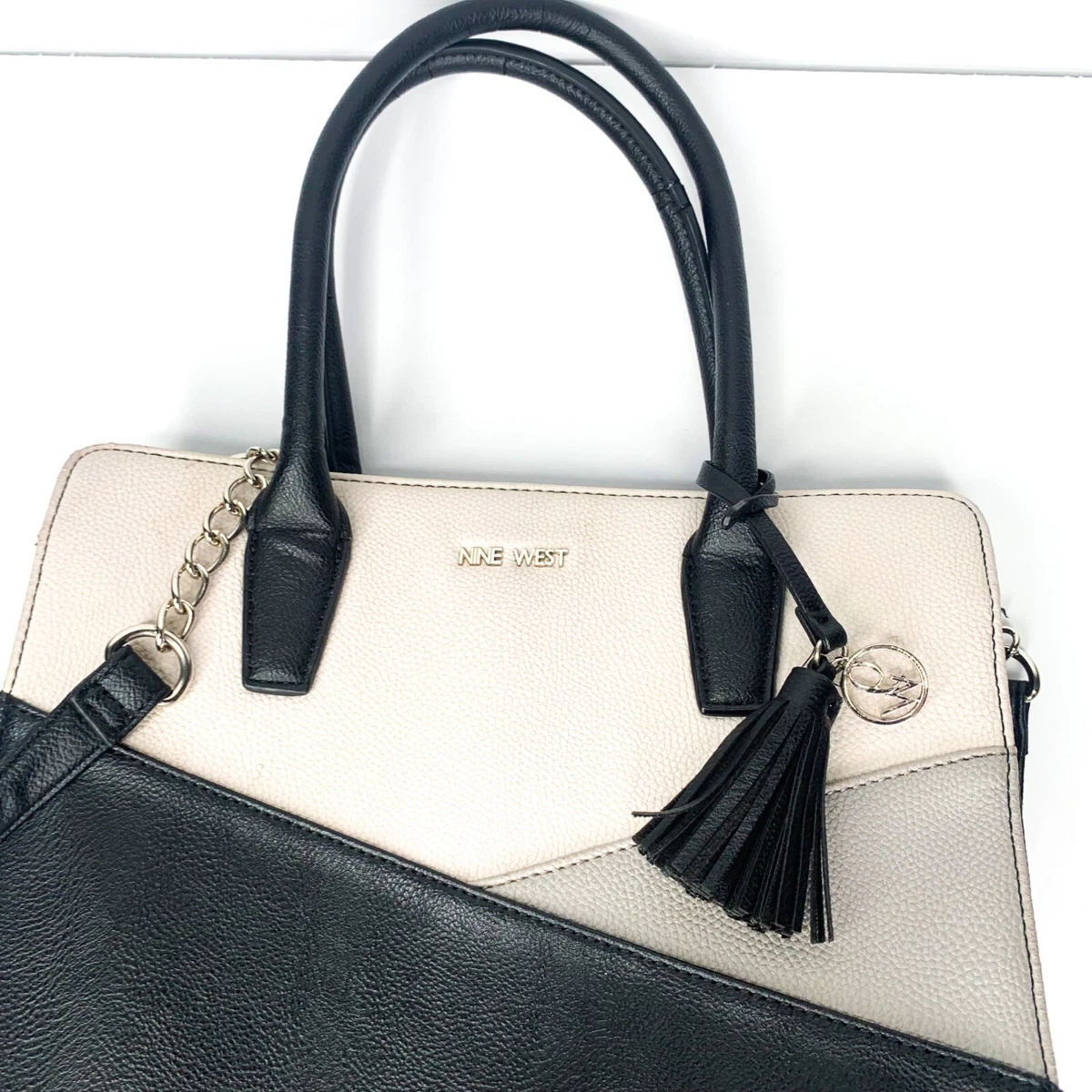 Nine West Black Gray White Shoulder Bag Purse | eBay