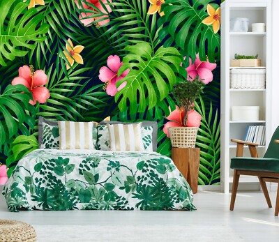 3D Green Leaf 10025 Wallpaper Mural Wall Print Wall Wallpaper Murals US Coco