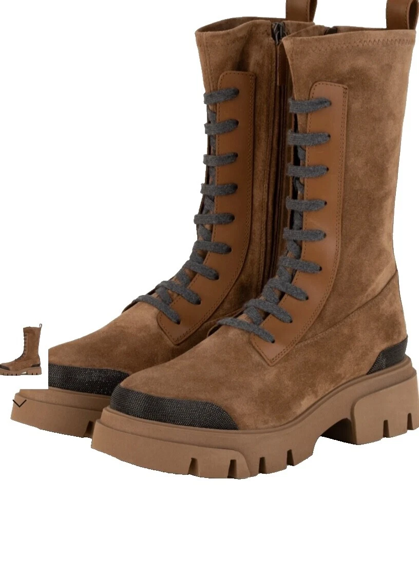 Женские кожаные сапоги Brunello Cucinelli