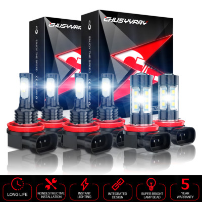 For Nissan Pathfinder H11 H11 H11 LED Headlight Hi-Lo Fog Light Bulbs Combo Kit