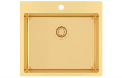 Edelstahlspüle Gurari TERRA 100 N Einbau Spüle 550x505 mm, Gold, Rechteckiger
